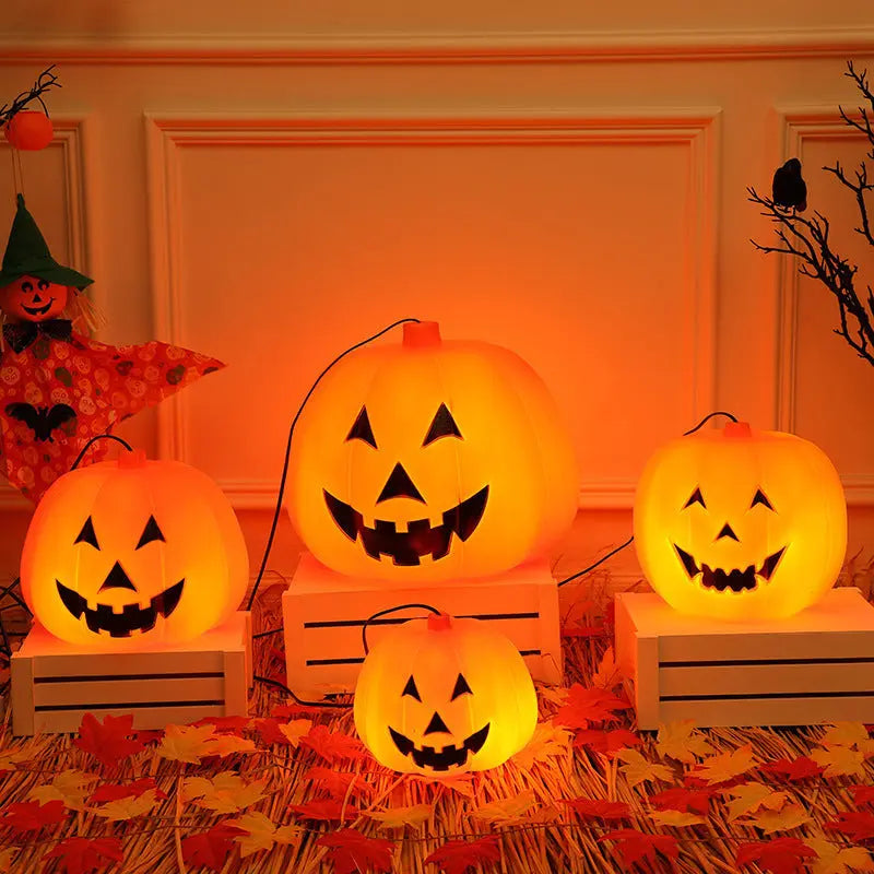 Halloween Plastic Luminous Pumpkin Lamp LED Festaan Décor