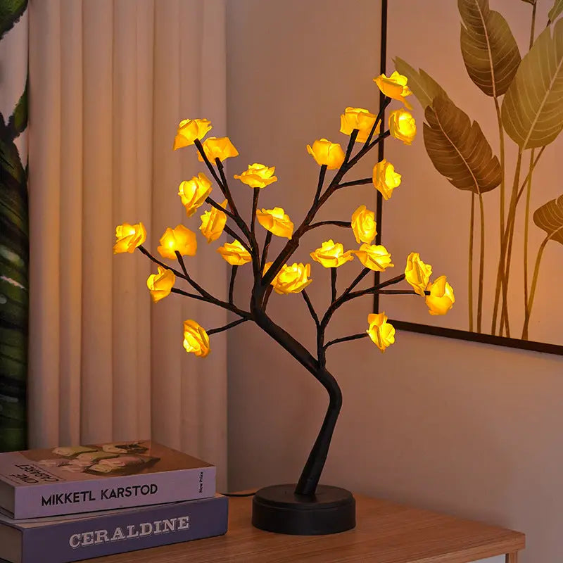 Table Lamp Flower Tree | Rose Night Light USB