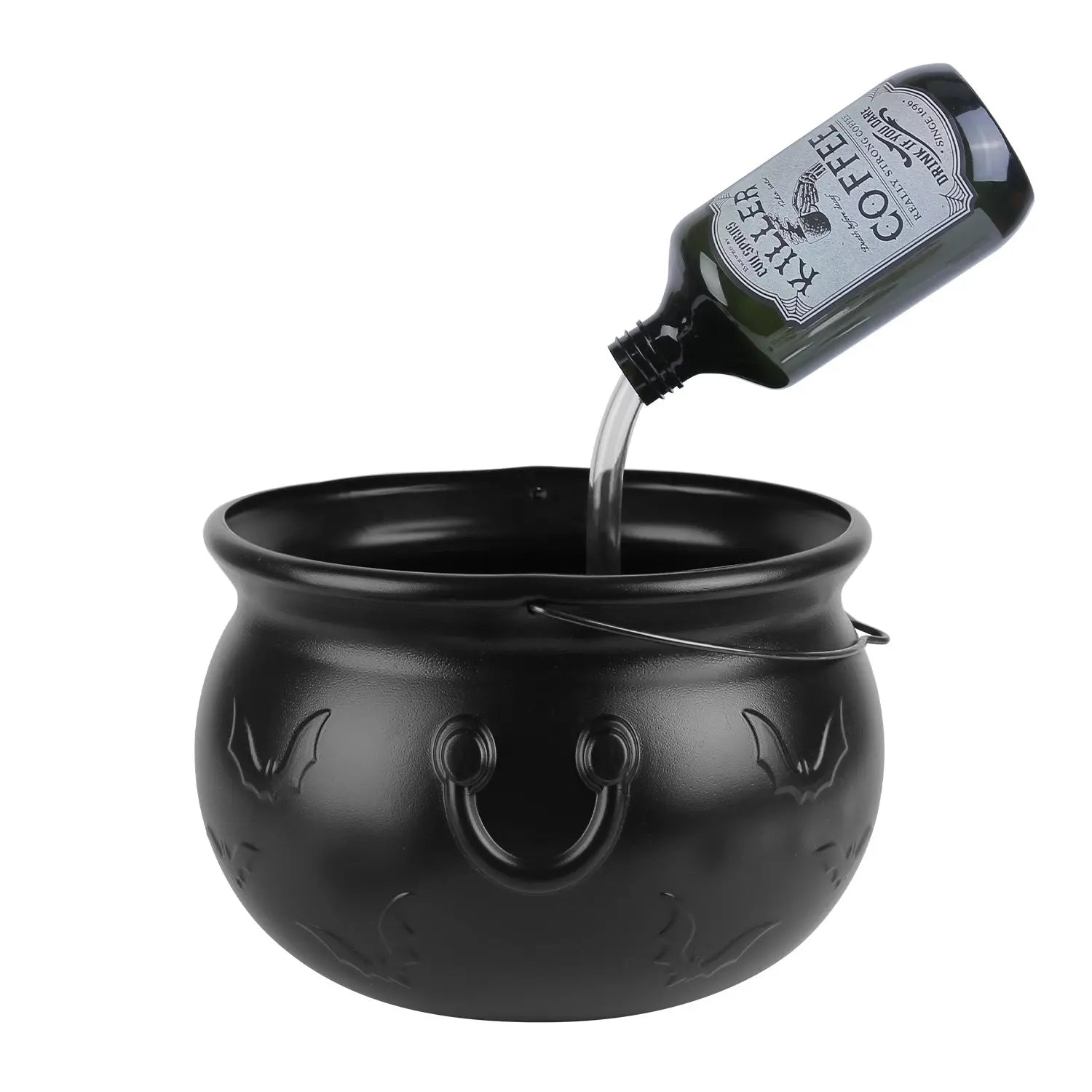 Halloween Floating Bottle Decor with Witches Cauldron & Mist Maker