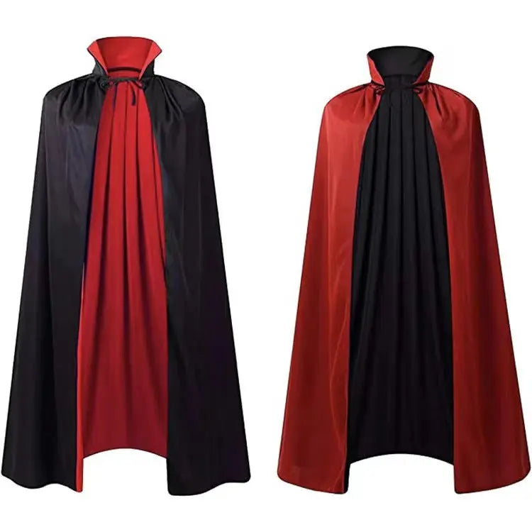 Kids Halloween Wizard Cloak Costume with Hood – Black Cape