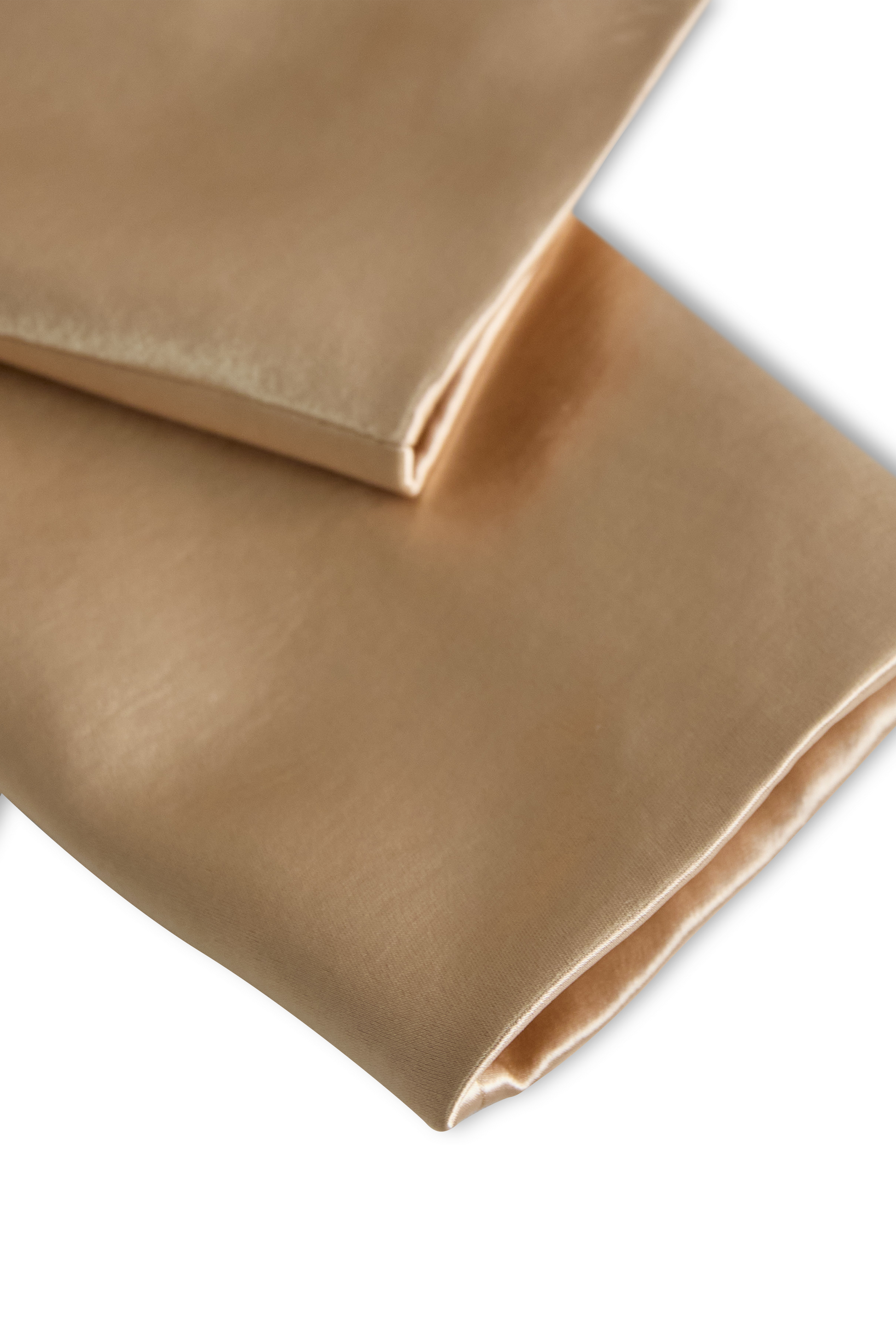 Champagne Satin Belted Long Trench Coat by Merchant Mona 