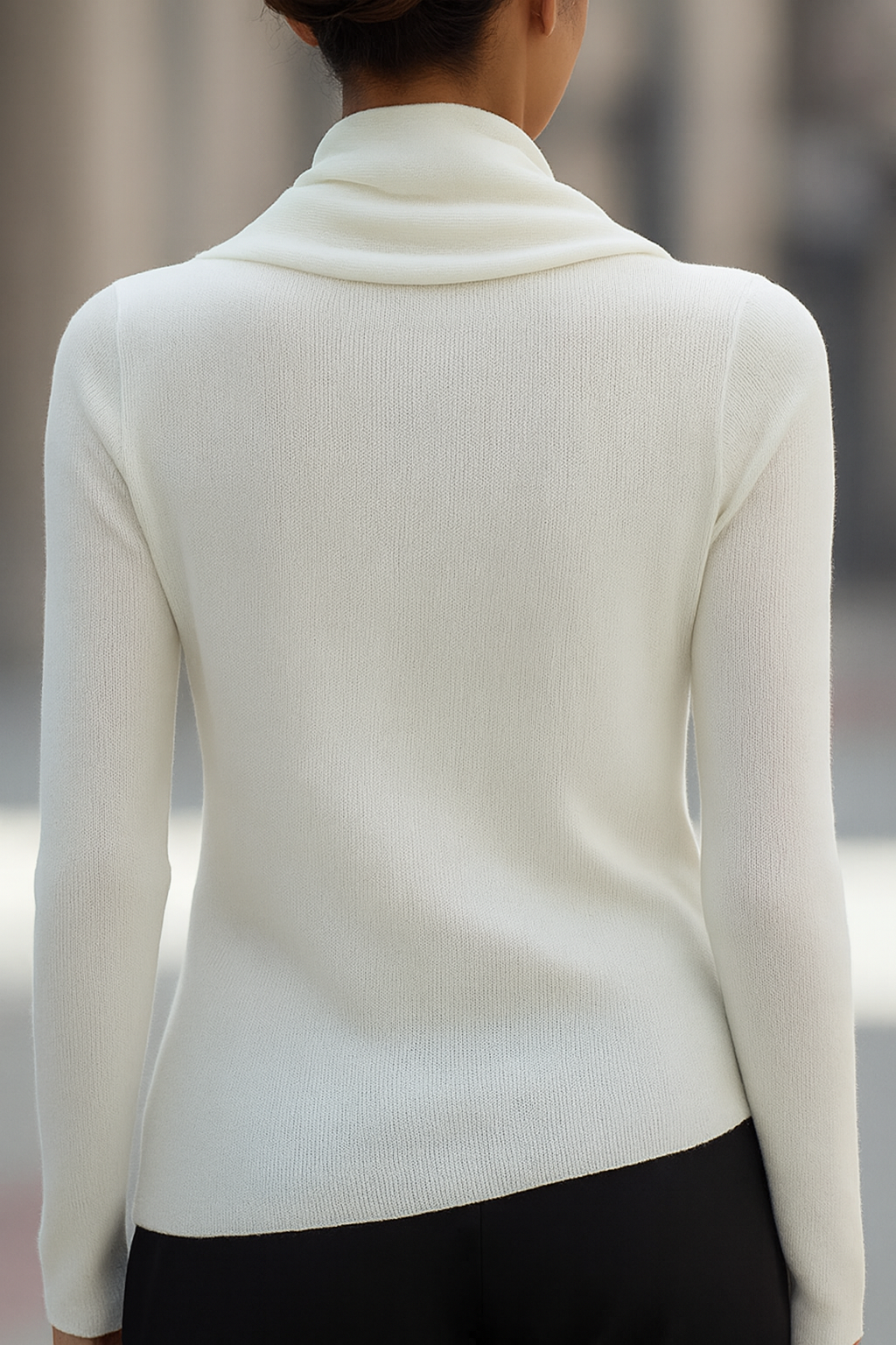 Draped Cowl Neck Long Sleeve Top by Merchant Mona 
