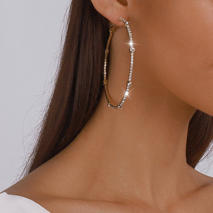Minimalist Rhinestone Hoop Earrings by Merchant Mona 