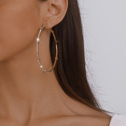 Minimalist Rhinestone Hoop Earrings by Merchant Mona 
