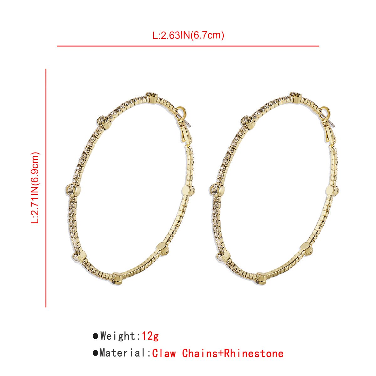 Minimalist Rhinestone Hoop Earrings by Merchant Mona 