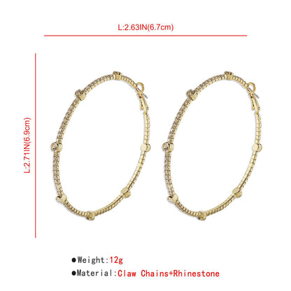 Minimalist Rhinestone Hoop Earrings by Merchant Mona 