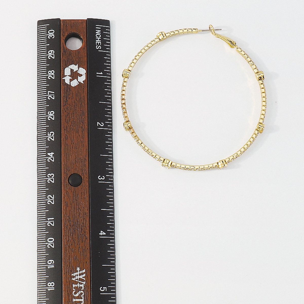 Minimalist Rhinestone Hoop Earrings by Merchant Mona 