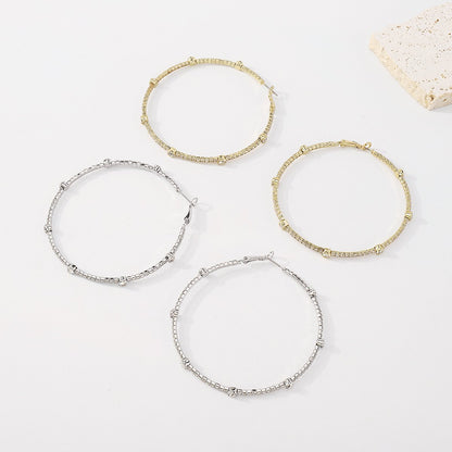 Minimalist Rhinestone Hoop Earrings by Merchant Mona 