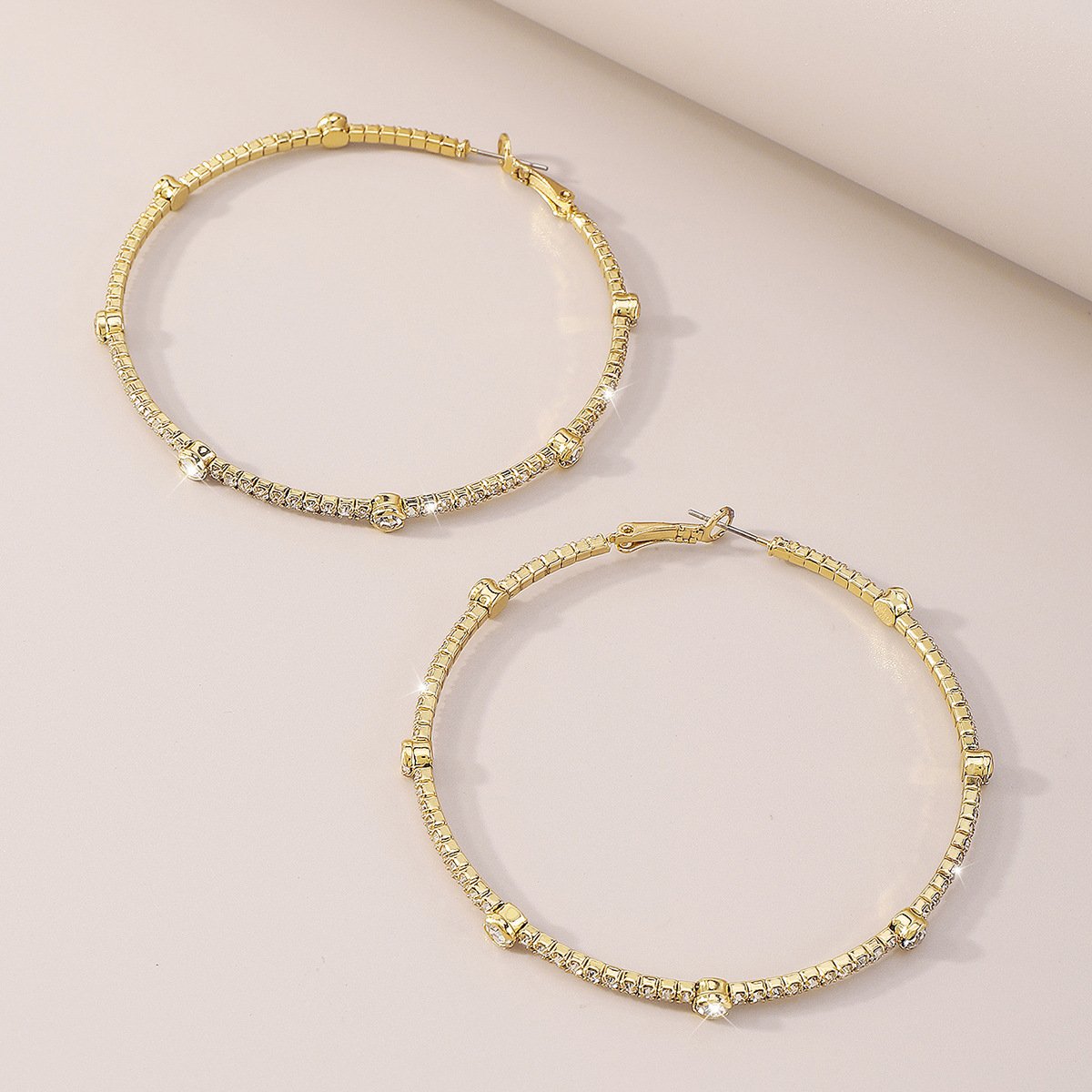 Minimalist Rhinestone Hoop Earrings by Merchant Mona 