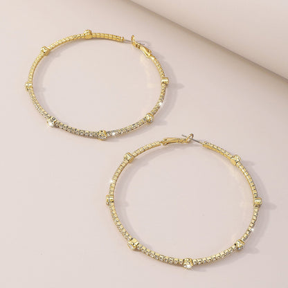 Minimalist Rhinestone Hoop Earrings by Merchant Mona 