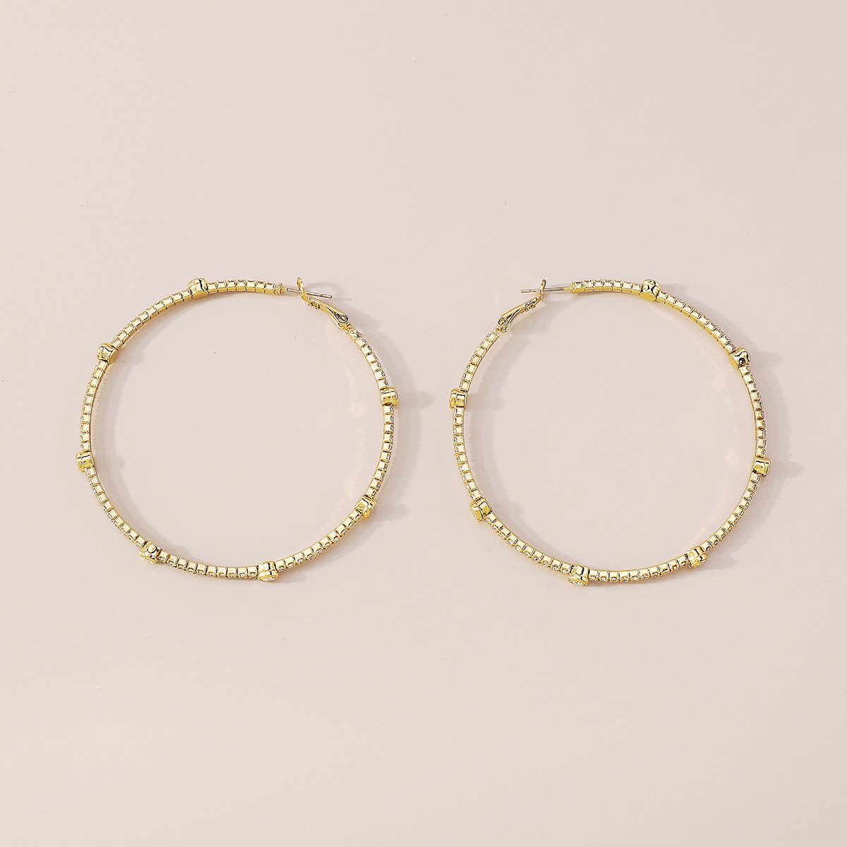 Minimalist Rhinestone Hoop Earrings by Merchant Mona 