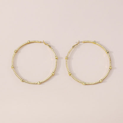 Minimalist Rhinestone Hoop Earrings by Merchant Mona 