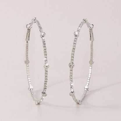 Minimalist Rhinestone Hoop Earrings by Merchant Mona 