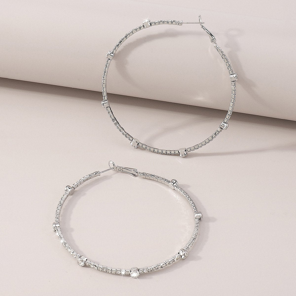 Minimalist Rhinestone Hoop Earrings by Merchant Mona 