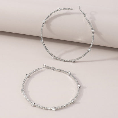 Minimalist Rhinestone Hoop Earrings by Merchant Mona 