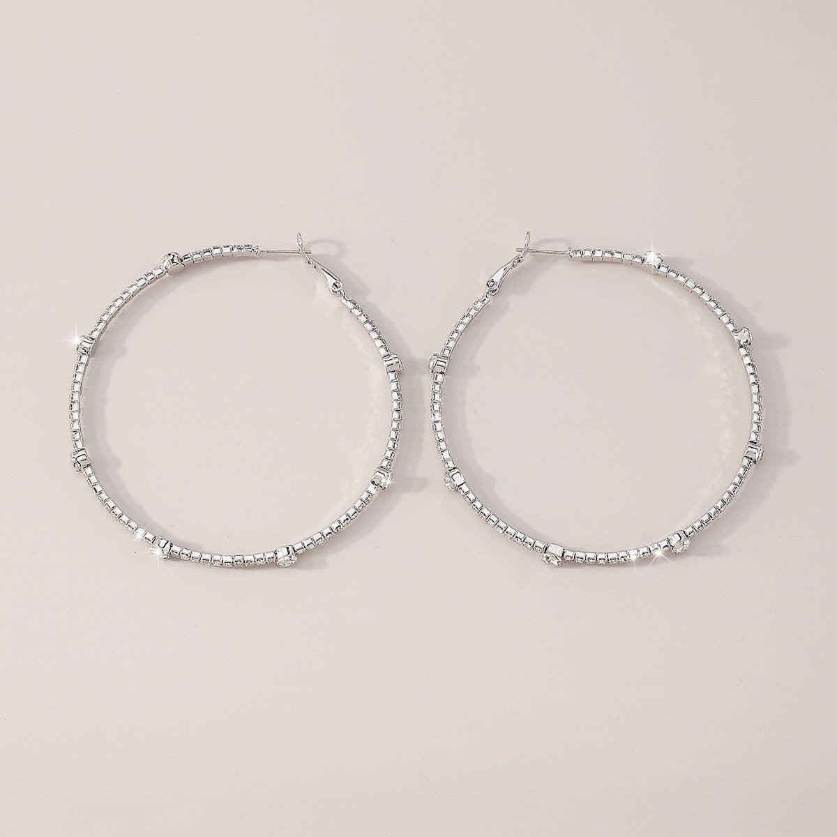 Minimalist Rhinestone Hoop Earrings by Merchant Mona 
