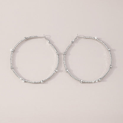 Minimalist Rhinestone Hoop Earrings by Merchant Mona 