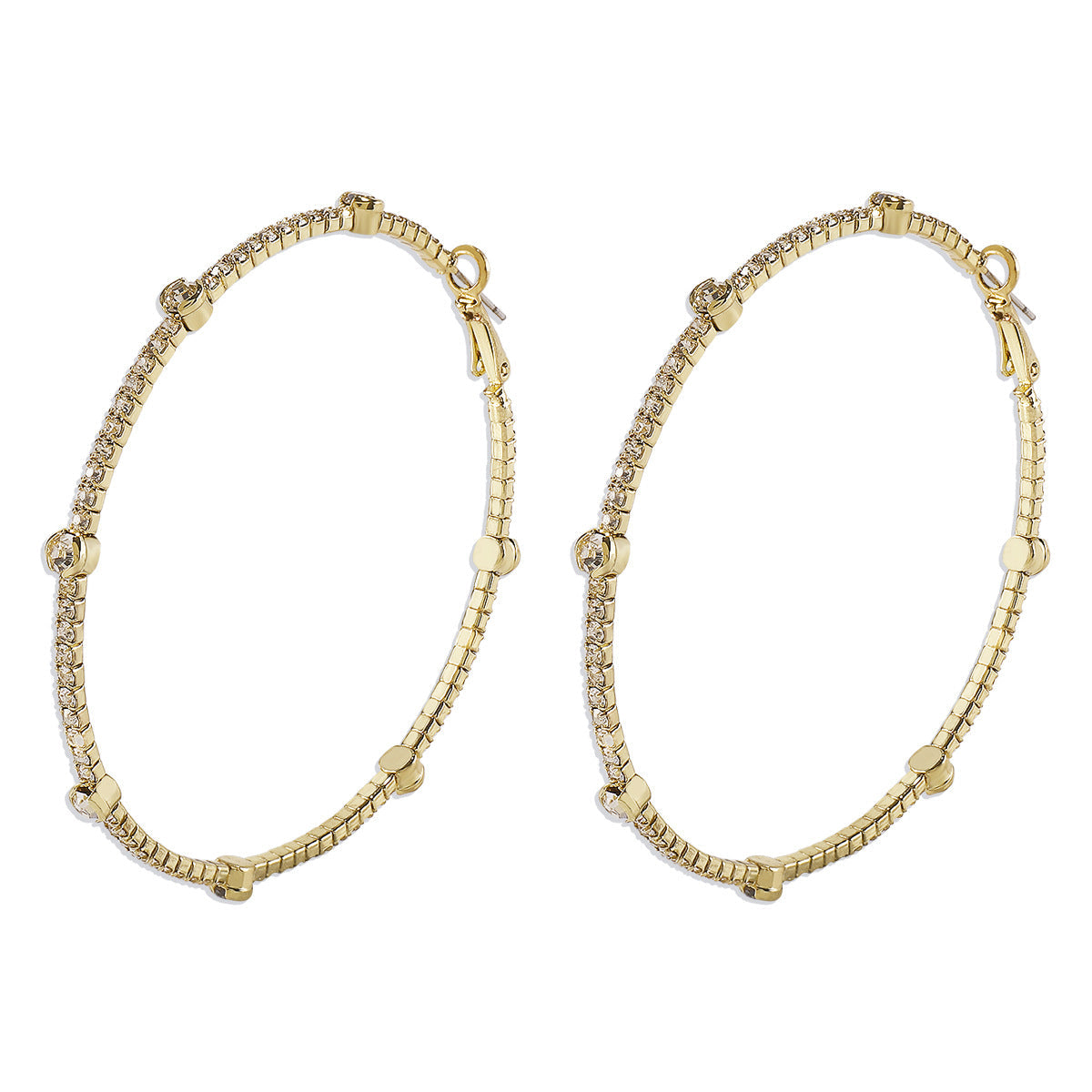 Minimalist Rhinestone Hoop Earrings by Merchant Mona 