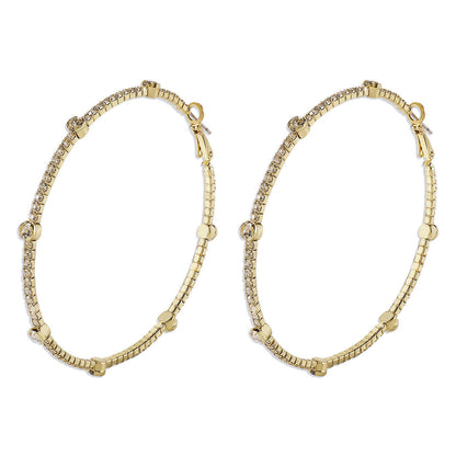Minimalist Rhinestone Hoop Earrings by Merchant Mona 