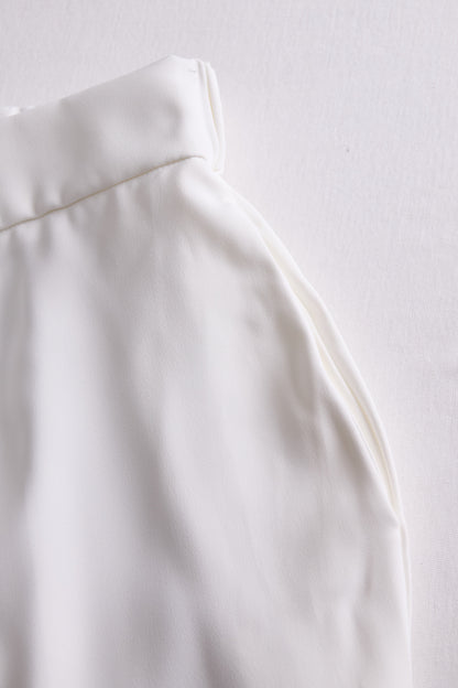 White High Waist Wide Leg Flare Pants by Merchant Mona 
