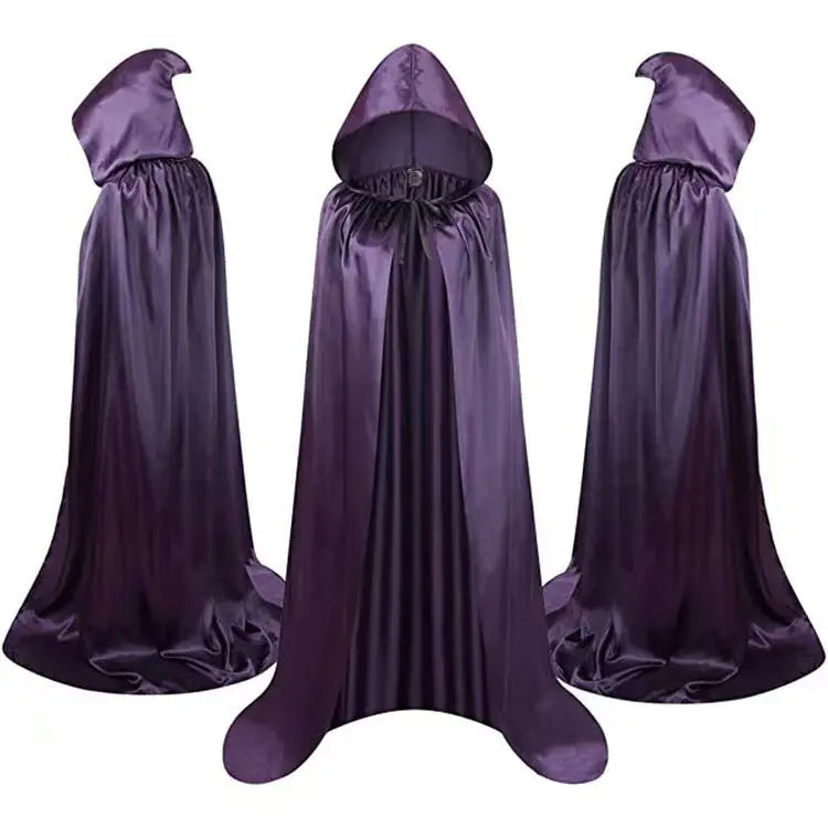 Kids Halloween Wizard Cloak Costume with Hood – Black Cape