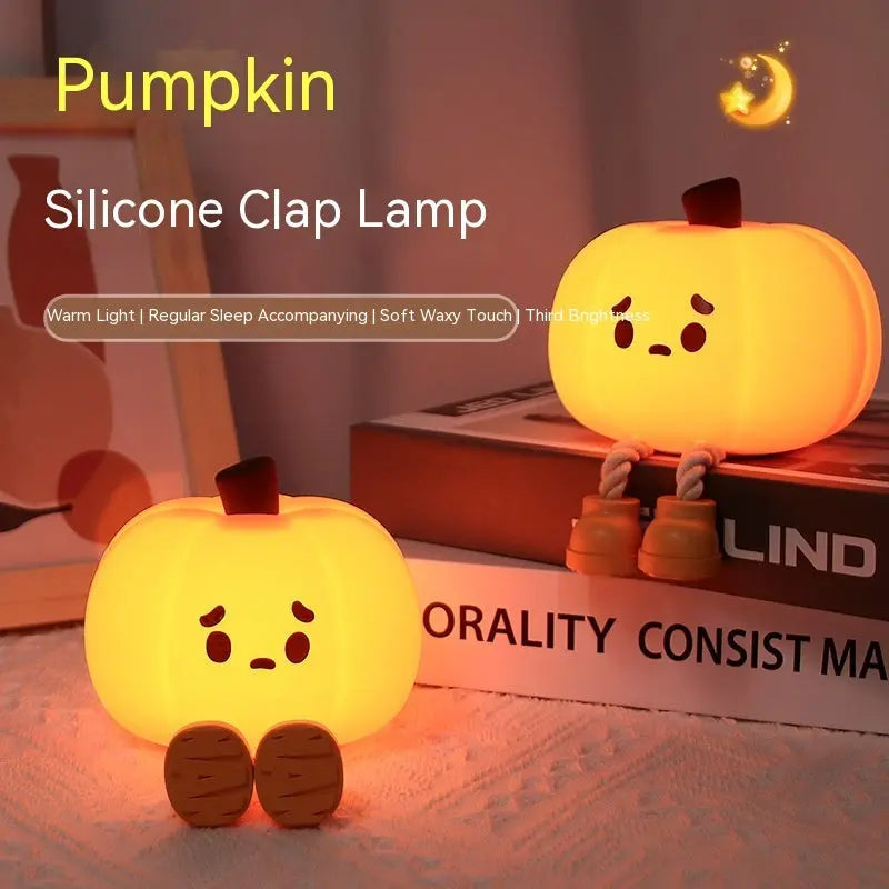 Pumpkin Silicone Night Lamp Cute Halloween Pat Light Festaan