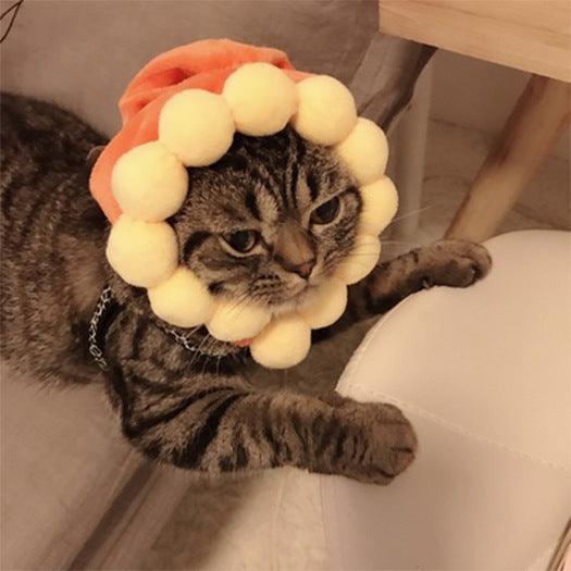 Cute Sunflower Pet Hat – Funny Cat & Dog Headgear