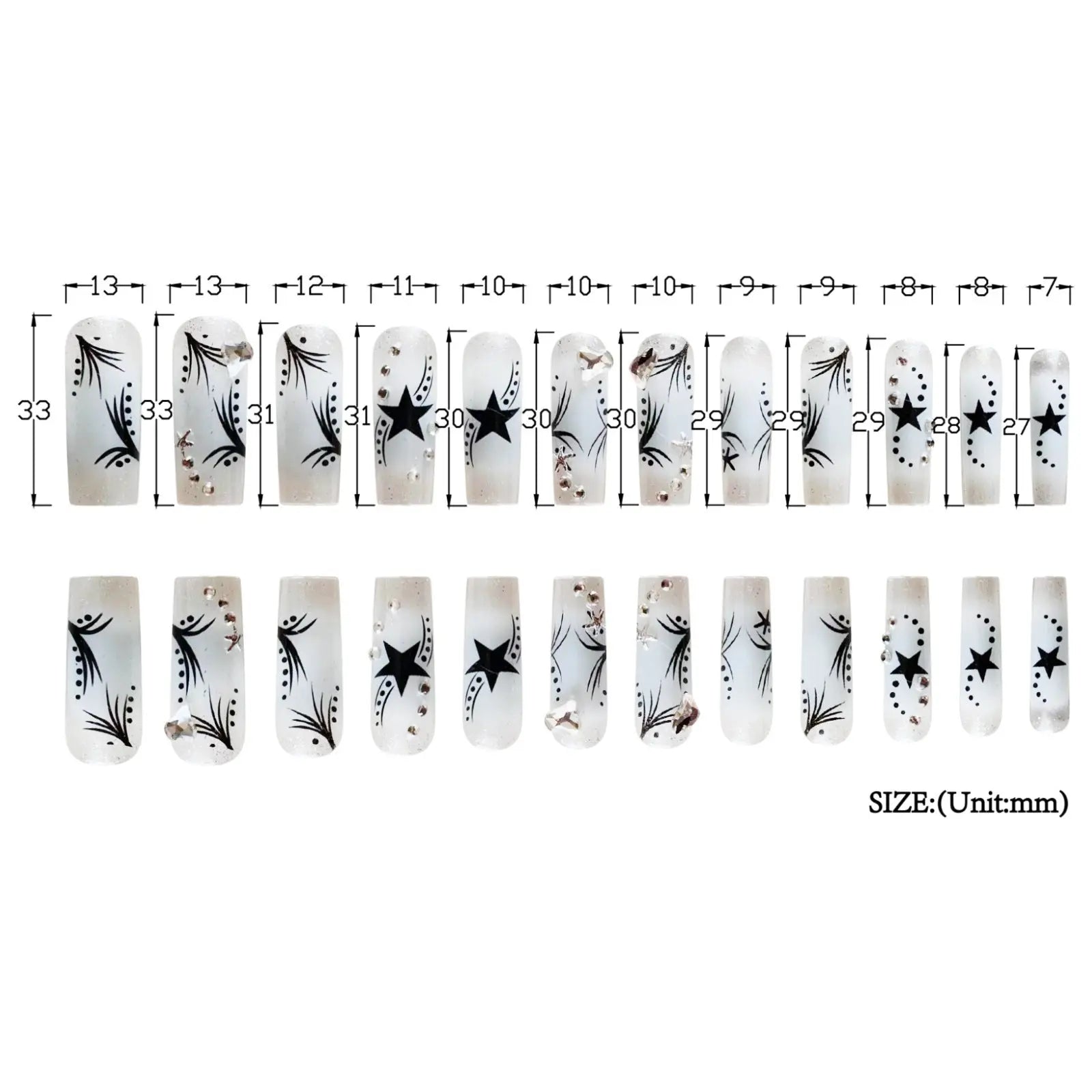 Women’s Fashion Rhinestone Patch Nails | Retro Nail Art