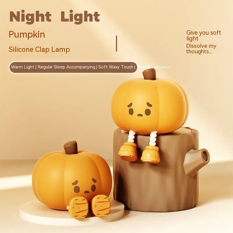 Pumpkin Silicone Night Lamp Cute Halloween Pat Light Festaan